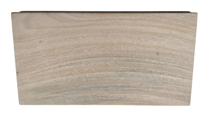 Rectangular wooden block with a natural finish on a white background