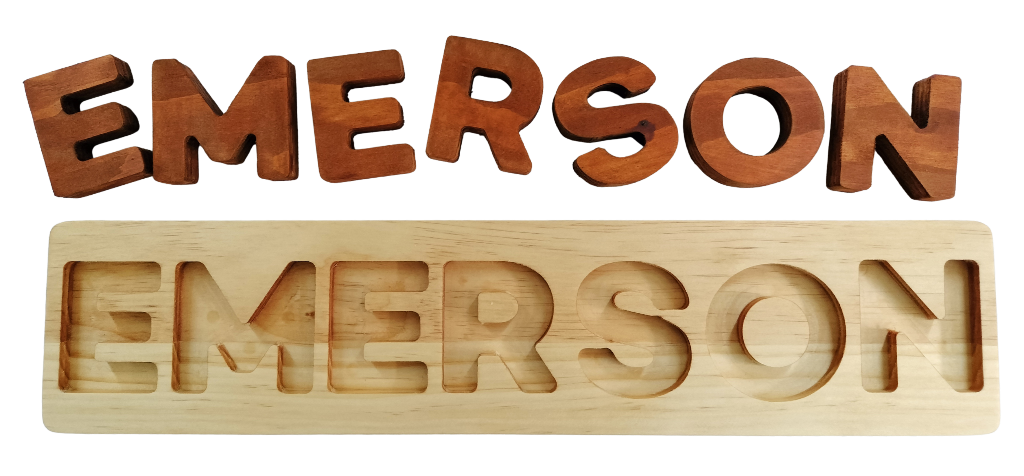 Bespoke natural wooden name puzzle by Axe & Co New Zealand