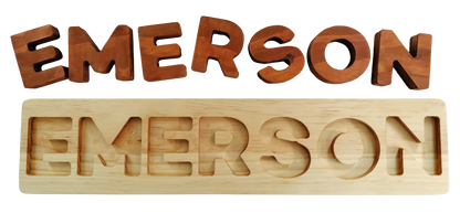 Bespoke natural wooden name puzzle by Axe & Co New Zealand