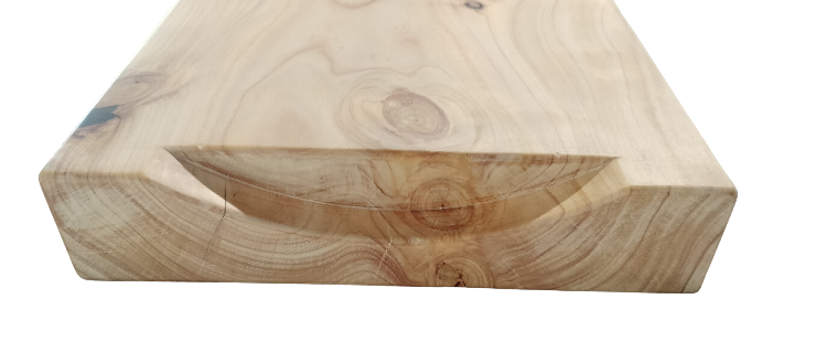 Wooden block with a smooth surface on a white background