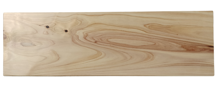 Wooden board with natural grain and texture on a white background