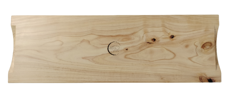 Plain wooden board with a visible grain pattern on a white background